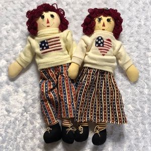 Patriotic Raggedy Ann & Andy 18” dolls